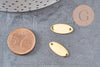 Pendentif connecteur ovale acier 201 inoxydable doré 16.5mm, x5 VALIDE