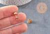 Clous puces oreille boule avec anneau acier 201 doré inoxydable 8mm, la paire (G11019)