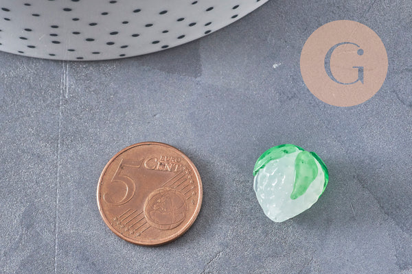 Perla de cristal checo coloreada en forma de fresa, 15 mm, x 1-2 o 5 VÁLIDA