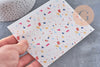 Feuille de transfert polymère – Motif Terrazzo fond rose clair 14x10 cm, x1 (G11031)
