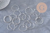 Anneaux créoles acier inoxydable 316 argenté 30mm, x20 (G11003)