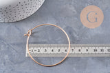 Bracelet jonc ouvrable rond 1.5mm acier 304 inoxydable or rose IP 60mm, x1 (G11029)