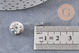 Attache et support pour pin's fer platine 11mm, x5 (G11030)