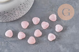 Perle coeur acrylique imitation pierre 15mm, x10 (G11040)