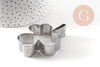 Emporte-pièce trèfle acier inoxydable 7.4cm, x1 (G11050)