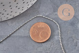 Collier Chaine serpent acier inoxydable platine 1mm/42.5cm, x1 (G11057)