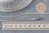 Collier Chaine serpent acier inoxydable platine 2.2mm/45cm, x1 (G11056)