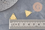 Breloque triangle 3 trous laiton brut 14mm, x10 (G11033)