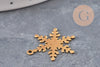 Pendentif flocon de neige laiton brut 21mm, x2 (G11036)