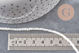 Perles heishi coquillage naturel blanc 3-4mm x1 fil de 60cm (G11092)