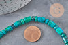 Perle tube en chrysocolle naturelle verte 6x3-9mm, x1 fil de 38cm (G1221)