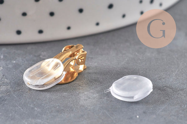 Protection Clips boucles d'oreilles silicone 4mm, x10 (G11090)