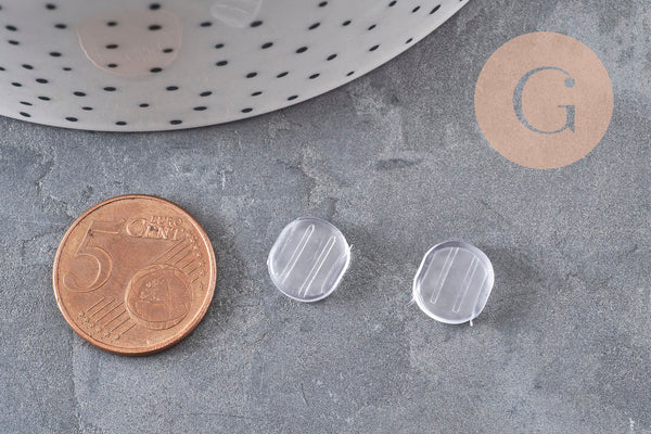 Protection Clips boucles d'oreilles silicone 4mm, x10 (G11090)