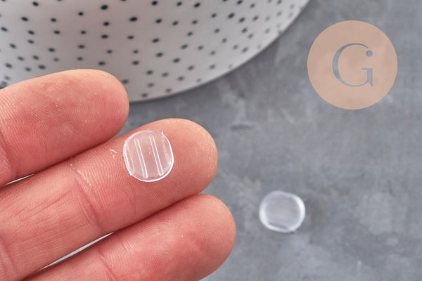 Protection Clips boucles d'oreilles silicone 4mm, x10 (G11090)