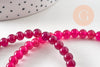 Perles rondes jade naturel rose FUCHSIA 6mm, x1 fil de 38cm (G1784)
