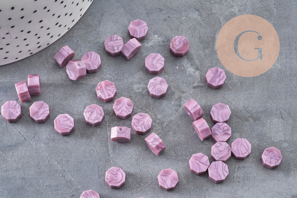 Granulés cire violet nacré à cacheter, fourniture pour sceaux personnalisés pour sceaux et invitations de mariage DIY, x100 (G3971)
