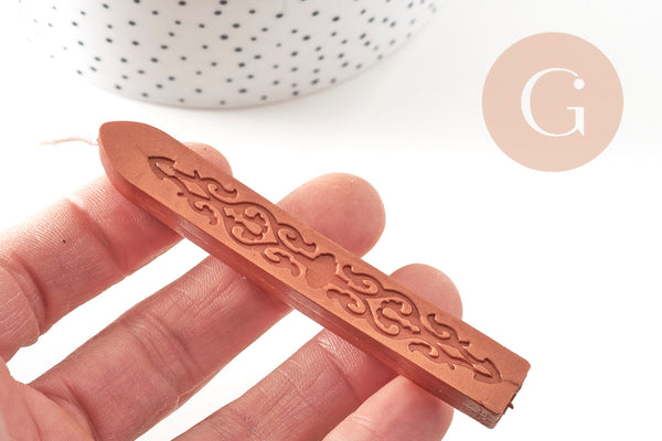 Batonnet de cire à cacheter cuivre avec mèche, x1 (G3453)