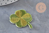 Ecusson brodé à repasser trèfle à 4 feuilles chance 47.5mm, x1 (G11084)
