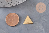 Breloque triangle à l'envers 1 trou laiton brut 14mm, x10 (G11082)