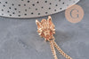 Broche de col Lion zamac doré, x1 (G7022)