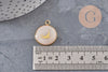 Pendentif rond motif hirondelle acier 304 inoxydable doré 16mm, x1 (G11104) VALIDE