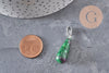 Pendentif goutte rubis zoisite naturel acier inoxydable platine 28mm, x1 (G11120)
