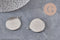 Pendentifs Supports cabochons ronds acier 304 inoxydable platine 25mm, x5 (G11126)