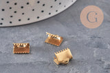 Embouts à pincer ruban acier 304 inoxydable doré IP 9.5mm, x10 (G11156)