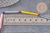 Perles tube verre millefiori artisanal 28mm, x1 fil de 40cm (G11114)
