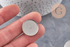 Clous-puces oreille support cabochon rond 10mm acier 304 inoxydable platine, x2 VALIDE