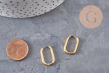 Boucles ovales créoles interchangeable acier 304 inoxydable doré IP 19mm, la paire (G11131)
