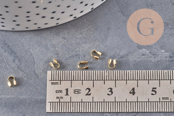 Protège-fil laiton doré 24K 5mm, x10 (G11145)