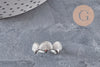 Bague réglable coquillages acier platine 304 inoxydable, x1 (G11151) VALIDE
