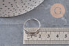 Bague réglable coquillages acier platine 304 inoxydable, x1 (G11151) VALIDE