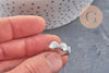 Bague réglable coquillages acier platine 304 inoxydable, x1 (G11151) VALIDE