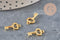 Dijes de llave de zamac dorado 15.5mm, x10 VÁLIDO