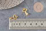 Zamac gold key charm 15.5mm, x10 VALID
