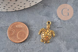 Dije tortuga zamac dorado 23mm, x5 VÁLIDO