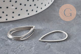 Stainless steel 201 drop connector pendant, gold or platinum plated, 26mm, x2 VALID