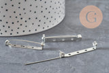 Base de broche, pasador de hierro plano platino 39.5mm, x5 VÁLIDO