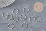 Round connector pendant, 304 stainless steel, platinum, 16mm, x10 VALID