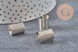 Terminales redondos de cordón plano de platino para engarzar 15mm, x10 VÁLIDO