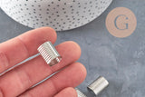 Terminales redondos de cordón plano de platino para engarzar 15mm, x10 VÁLIDO