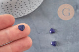 Cabujón corazón lapislázuli natural 8x8mm, x1 VÁLIDO