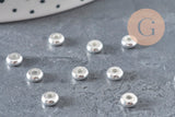 Perles intercalaires rondelles acier 304 inoxydable argenté 5mm, x10 (G11173)