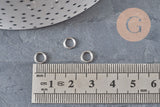 Anneaux fermés ronds acier 304 inoxydable platine 6mm/0.8mm, x5 (G11215)
