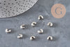 Cubrebolas de engarce de acero 304, platino 8x7mm, x20 VÁLIDO