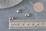 Cubrebolas de engarce de acero 304, platino 8x7mm, x20 VÁLIDO