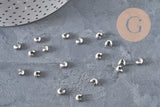 Cubrebolas de engarce de acero 304, platino, 5.5x4.5mm, x20 VÁLIDO