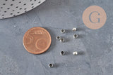 Crimp beads platinum-plated brass 3x2mm, x2 grams VALID